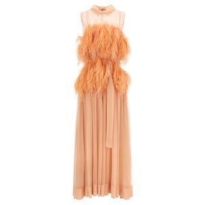 Alberta Ferretti Women Chiffon And Feather Dress